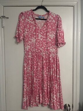 Draper James Pink and White Floral Dress